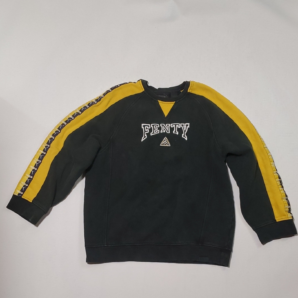 Fenty By Rihanna Crew Neck Sweatshirt in Black and Yellow